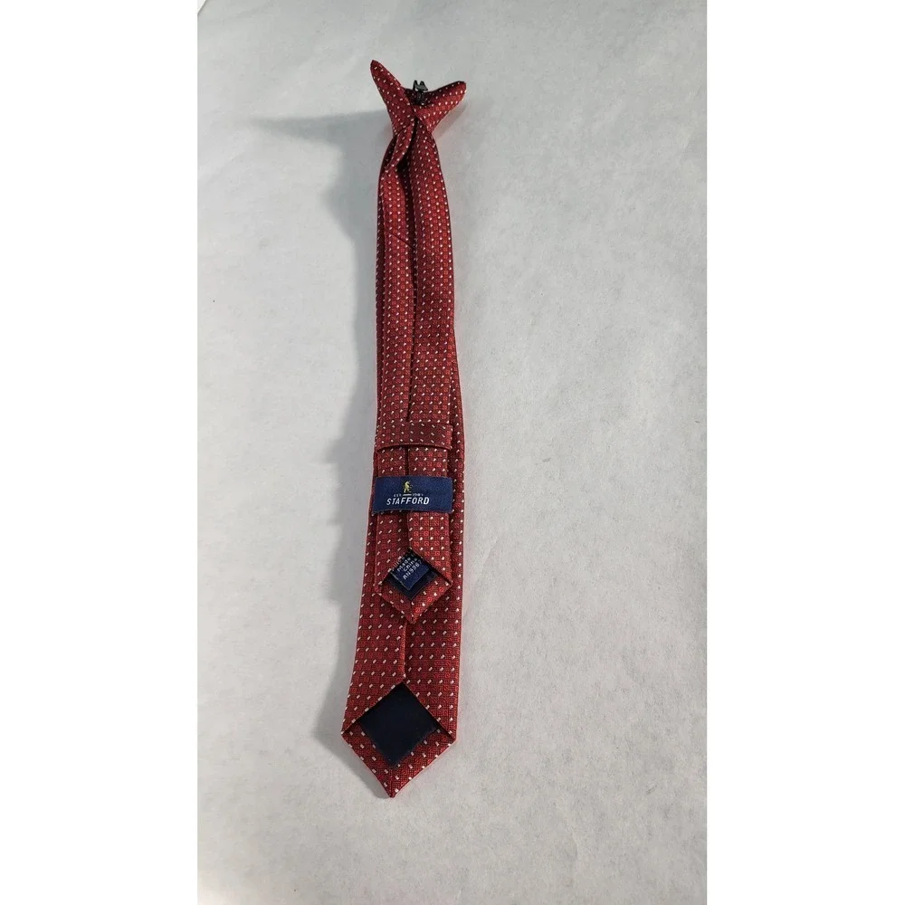 Stafford Red Tie Clip On Polka Dot Kids Formal Occasion